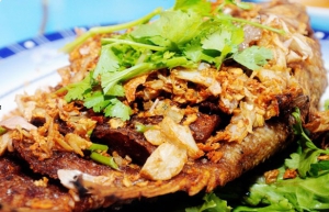 ปลานิลทอดกระเทียม