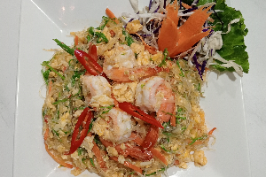 วุ้นเส้นผัดชะอมกุ้ง