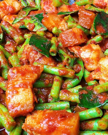 ผัดถั่วพริกแกงหมู 🔥🔥