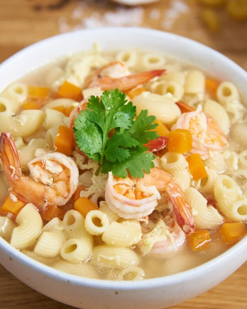 ซุปมักโรนี กุ้ง