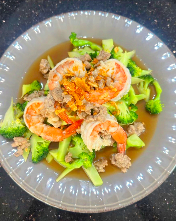 ผัดบล็อคโคลี่กุ้ง