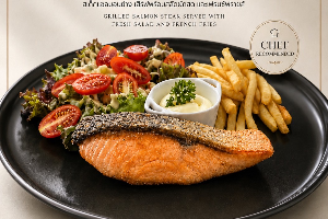 สเต๊กปลาแซลมอน(ชิ้นใหญ่180-200g.)