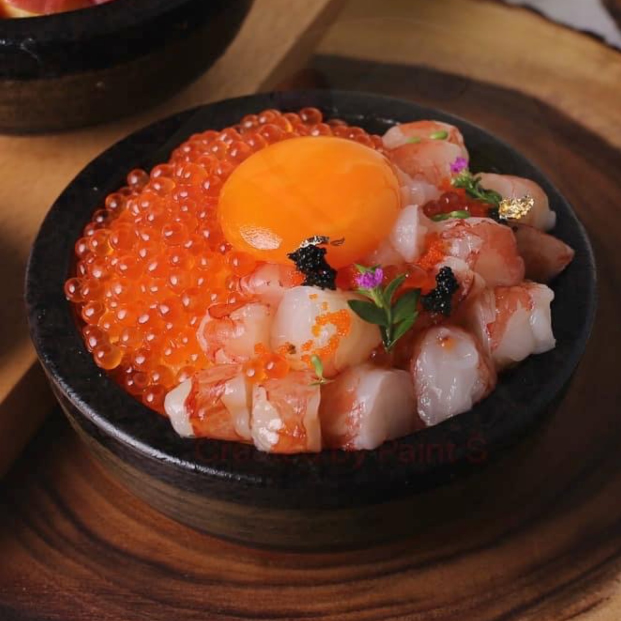 ข้าวหน้ากุ้งหวาน+ไข่ปลาแซลมอน