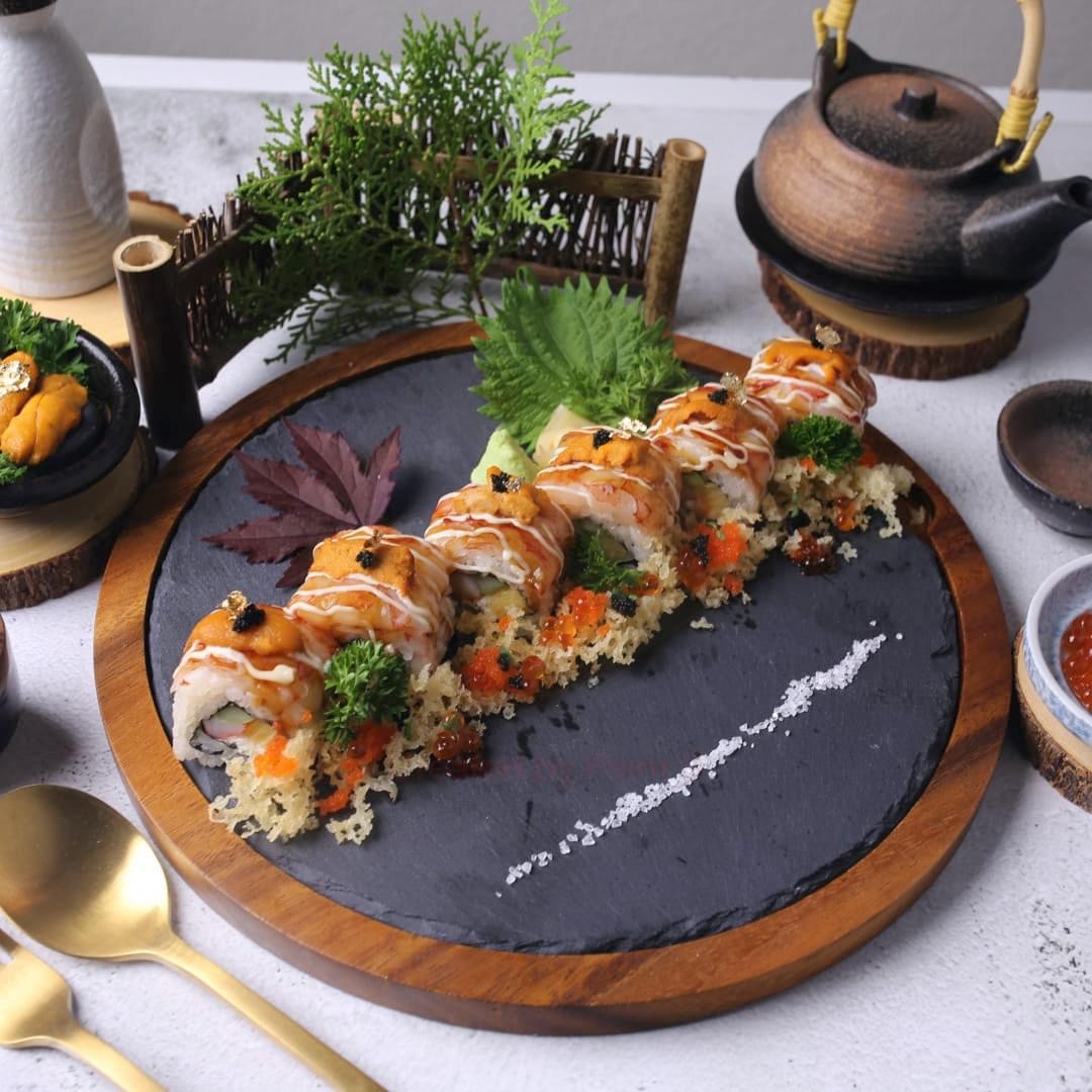 โรลล์กุ้งหวาน+อูนิ