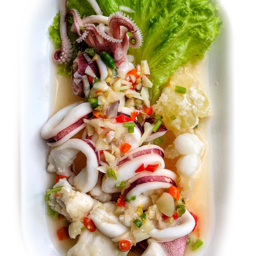 หมึกไข่ นึ่งมะนาว