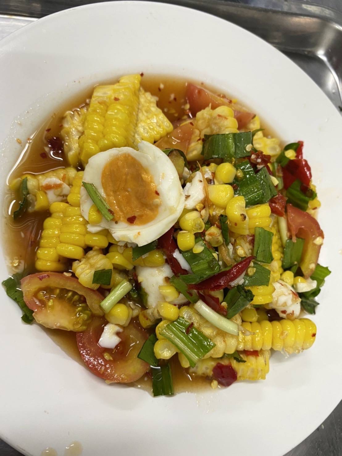 ตำข้าวโพดไข่เค็ม