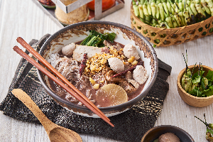 NamTok Noodles. (Thicken soup)