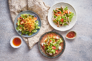 Spicy Salad (Ubon Pork Suasage/Meatballs/Fried Wonton)