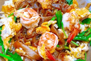 ผัดซีอิ๊วทะเล,กุ้ง,หมึก