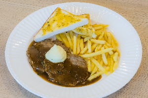 โปร 129 บาท สเต็ก 2 แฮมเบอร์กหมู