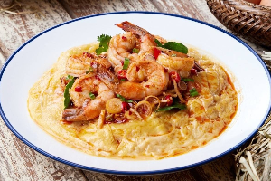 ข้าวไข่ข้น ซอสพริกเผามันกุ้ง+ไข่กุ้ง