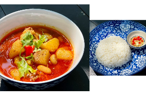 ข้าว+แกงมัสมั่น