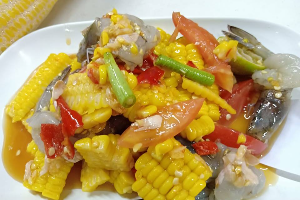 ตำข้าวโพดกุ้งสด