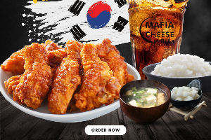 KOREAN WING JUMBO PLUS 8(ไก่เกาหลี 8+ข้าวญี่ปุ่น+ซุปมิโซะ+เครื่องดื่ม)