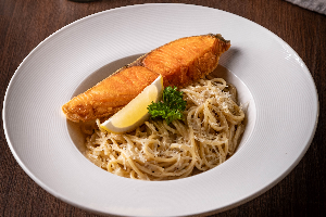 Lemon Cream Sauce With Grilled Salmon Pasta