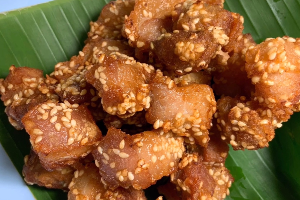 หมูสามชั้นทอดงา