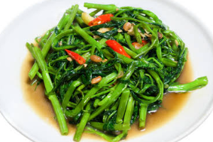 ผัดผักบุ้ง (ราดข้าว)