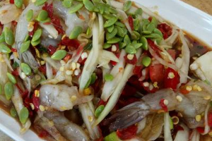 ตำกุ้งสด