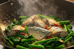 คะน้าปลาเค็ม (กับข้าว)