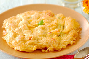 ไข่เจียวกุ้งสับ (กับข้าว)