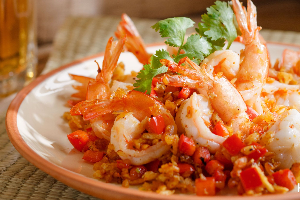 Stir fried Shrimp with Garlic and Chili-กุ้งผัดพริกเกลือ