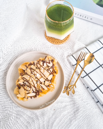 ครอฟเฟิลช็อกโกแลต+อัลม่อน