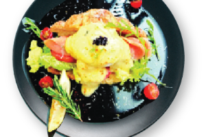 Smoked Salmon Croissant Eggs Benedict