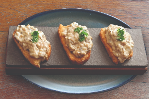 1. Baguette with Stir fry mushroom and Cheese