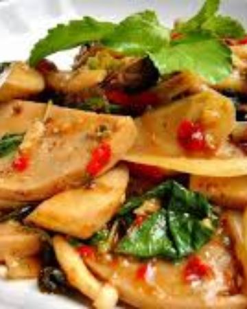 ผัดกระเพราหมูยอ