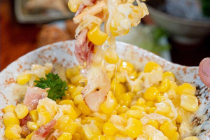 คอร์นบัตเตอร์เบคอนชีส Corn Butter with Bacon and Cheese