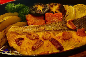 เทปันยากิ ปลาแซลมอน Salmon Teppanyaki