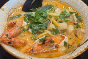 อูด้ง ต้มยำกุ้งน้ำข้น Tom Yum Goong Creamy Soup Udon