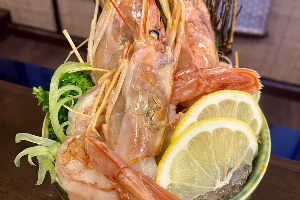 อมาเอบิ (กุ้งหวานญี่ปุ่น) ซาซิมิ Ama Ebi (Sweet Shrimp) Sashimi