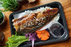 ข้าวหน้าปลาซาบะย่าง