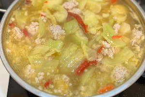 ต้มยำผักกาดดองหมูสับ