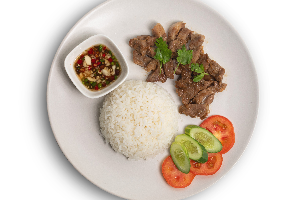 หมู/ไก่กระเทียม ราดข้าว