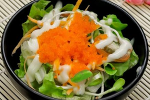สลัดไข่กุ้ง+น้ำสลัดครีม