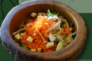 สลัดผักปูอัดไข่กุ้ง น้ำสลัดงา