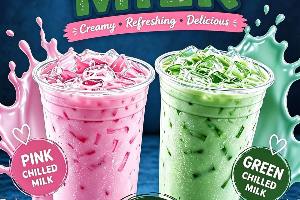 Pink chilled milk 