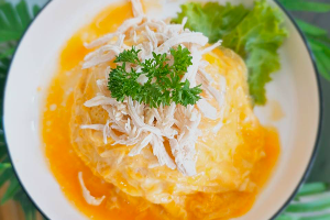ข้าวไข่ข้น ไก่ฉีก