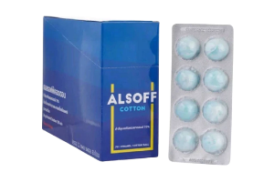 สำลีแอลกอฮอล์ แผง 8ก้อน/แผง alsoff