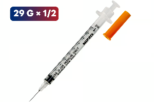 ไซริงค์ฉีดอินซูลิน เบอร์ 29G x ½ นิ้ว  1 ชิ้น